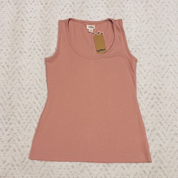UpWest Tops - UpWest Ribbed Scoop Neck Tank Top NEW Womens Medium Dusty Rose Mauve Summer Gift